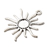 Tibetan Style Alloy Sun Pendant Cabochon Settings X-TIBEP-Q043-079-RS-2