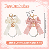 2Pcs 2 Colors Polyester Keychains KEYC-BBC0001-04A-2