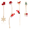 ANATTASOUL 4Pcs 2 Style Christmas Sock & Hat Rhinestone Asymmetrical Earrings EJEW-AN0002-36-1