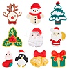 40Pcs 10 Styles Christmas Theme Opaque Resin Cabochons CRES-SC0002-56-1