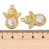 304 Stainless Steel Natural White Shell Pendants STAS-L288-01G-02-3
