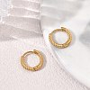 Twist Textured 304 Stainless Steel Huggie Hoop Earrings SA-CBA46AF-27G-01-2