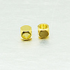 Cube Brass Spacer Beads KK-L015B-01G-2