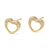 Rack Plating Brass Hollow Heart Stud Earrings EJEW-M235-03G-1