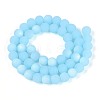 Frosted Imitation Jade Glass Beads Strands GLAA-T032-J8mm-MBB04-2