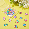 28Pcs 14 Colors Printed Alloy Pendants ENAM-BM0001-31-6
