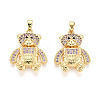 Brass Micro Pave Cubic Zirconia Pendants KK-P336-02B-G-1