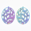 Ion Plating(IP) 201 Stainless Steel Filigree Pendants X-STAS-T057-26-2