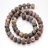 Frosted Round Natural Leopard Skin Jasper Bead Strands G-J338-07-8mm-2