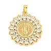 Rack Plating Brass Clear Cubic Zirconia Pendants KK-M291-13G-1