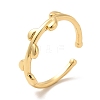 Brass Leaf Open Cuff Ring for Women KK-H434-27G-3