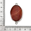 Natural Agate(Dyed & Heated) Oval Links Connector Charms G-P614-06P-04-3