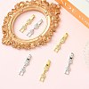 6Pcs 2 Colors Brass & Rhinestone Fold Over Clasps FIND-CJ0005-97-5