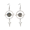 4 Pairs 4 Styles Natural Gemstone & Alloy Pendant Dangle Earrings EJEW-TA00818-5