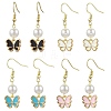 Alloy Enamel Butterfly Dangle Earrings EJEW-JE06283-2