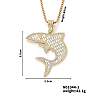 Alloy Rhinestones Shark Pendant Necklace BT9378-1