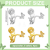 4Pcs 2 Colors Brass Micro Pave Clear Cubic Zirconia Cuff Earrings EJEW-HY0001-26-2