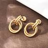 304 Stainless Steel Twist Ring Stud Earrings EJEW-P324-05G-2