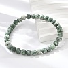 Natural Green Spot Jasper Bead Stretch Bracelets BJEW-K212-A-017-4