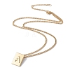 Stainless Steel Initial Letter Rectangle Pendant Necklace for Men Women NJEW-E090-01G-01-2