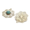 Dyed Synthetic Turquoise Flower Pendants KK-Z088-03G-01-2
