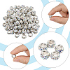 80Pcs Polymer Clay Rhinestone European Large Hole Beads with Silver Color Plated Brass Cores FPDL-LT0001-02D-4