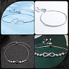 2Pcs 925 Sterling Silver Chain Bracelet Making STER-BBC0006-54-5