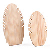 2 Sizes Wooden Oval Leaf Detachable Bracelet Display Stands BDIS-WH0003-22-1