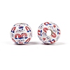 Independence Day Theme Wood European Beads WOOD-Z005-01B-01-2
