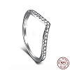 Rhodium Plated 925 Sterling Silver Micro Pave Cubic Zirconia Finger Ring for Women RJEW-F150-15B-01P-1