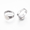 Adjustable 304 Stainless Steel Finger Rings Components STAS-F149-21P-A-2