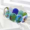 Handmade Millefiori Lampwork Beaded Stretch Bracelets for Men Women BJEW-G738-01B-03-3