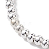 ABS Plastic Imitation Pearl & Brass Beaded Stretch Bracelet BJEW-JB10155-5