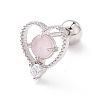 Heart Cat Eye Stud Earrings for Women LS-EJEW-A065-01P-1