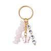 Alloy Enamel Acrylic with Natural Rose Quartz Keychain KEYC-JKC00806-03-1