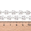 Brass Glass Butterfly Charm Link Chains CHC-T018-11B-P-3