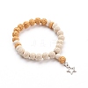 Natural Lava Rock Beads Stretch Charm Bracelets X-BJEW-E376-01E-2