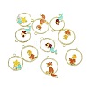 Golden Alloy Enamel Pendants WG87793-05-1