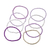 8Pcs 8 Color Glass Seed Beaded Stretch Bracelets Set for Women BJEW-JB09661-03-4