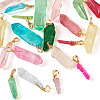20Pcs Natural Dyed Quartz Pendants PALLOY-TAC0245-3