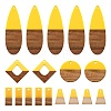 20Pcs 5 Style Resin & Walnut Wood Pendants RESI-LS0001-46-2