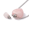 Openable Heart Natural & Synthetic Mixed Stone Perfume Bottle Pendant Necklaces for Women NJEW-F296-05P-4