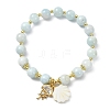 Natural Aquamarine Bead Bracelets BJEW-JB14149-02-3
