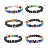 6Pcs 6 Style Natural & Synthetic Mixed Gemstone Beaded Stretch Bracelets Set BJEW-JB08824-1