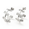 Non-Tarnish Star Wrap Stud Earrings EJEW-G293-01P-1