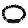 Natural Obsidian Beads Stretch Bracelets BJEW-T022-04A-2