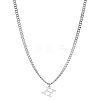 1Pc 304 Stainless Steel Letter Pendant Necklaces NJEW-LP0001-33H-P-1
