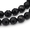 Natural Black Onyx Beads Strands GSF8mmC097-2