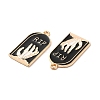 Light Gold Plated Alloy Enamel Pendants ENAM-L040-005KCG-3