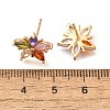 Brass Micro Pave Cubic Zirconia Stud Earrings EJEW-R018-10G-03-5